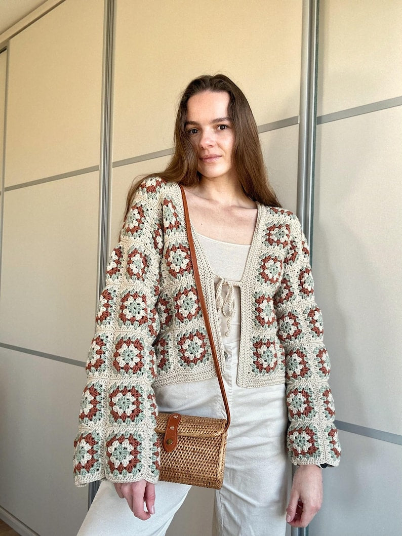 Granny Square Cardigan Crochet Pattern