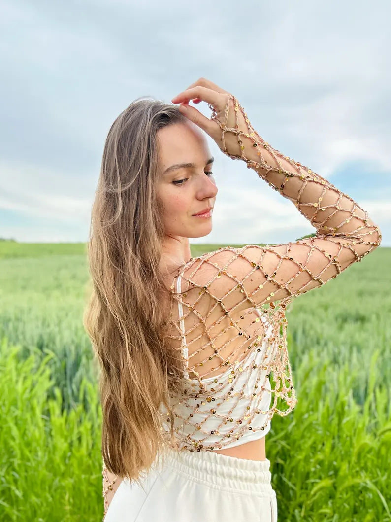 Sequin Mesh Top Crochet Pattern