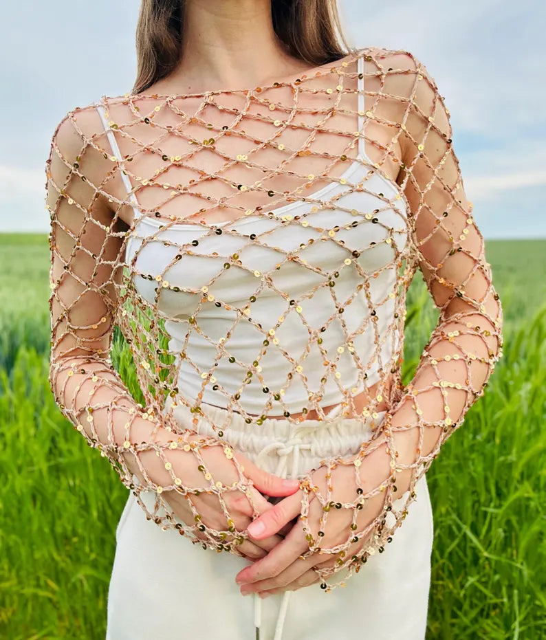 Sequin Mesh Top Crochet Pattern
