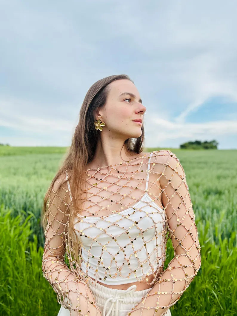 Sequin Mesh Top Crochet Pattern