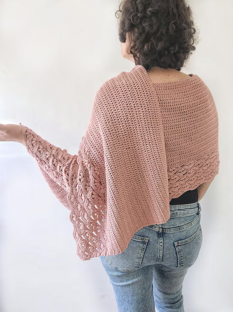 Easy Floral Shawl Crochet Pattern