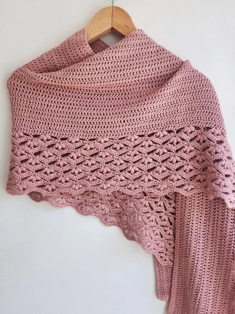 Easy Floral Shawl Crochet Pattern