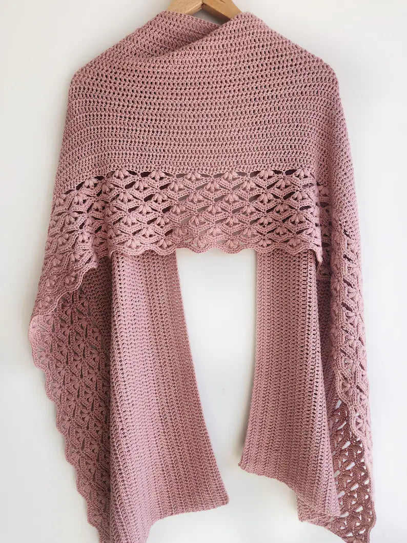 Easy Floral Shawl Crochet Pattern
