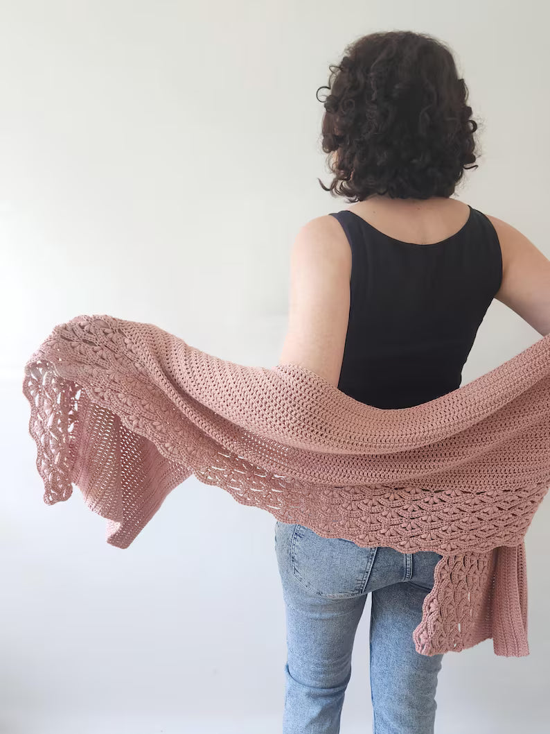 Easy Floral Shawl Crochet Pattern