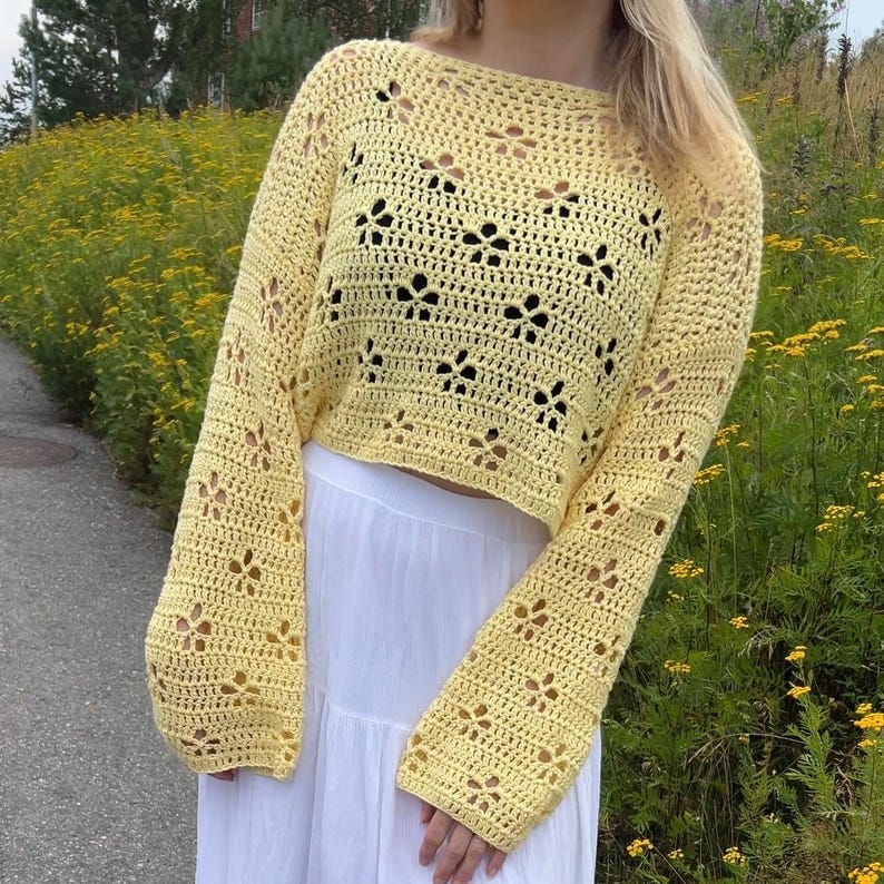 Cherry Blossom Sweater Crochet Pattern