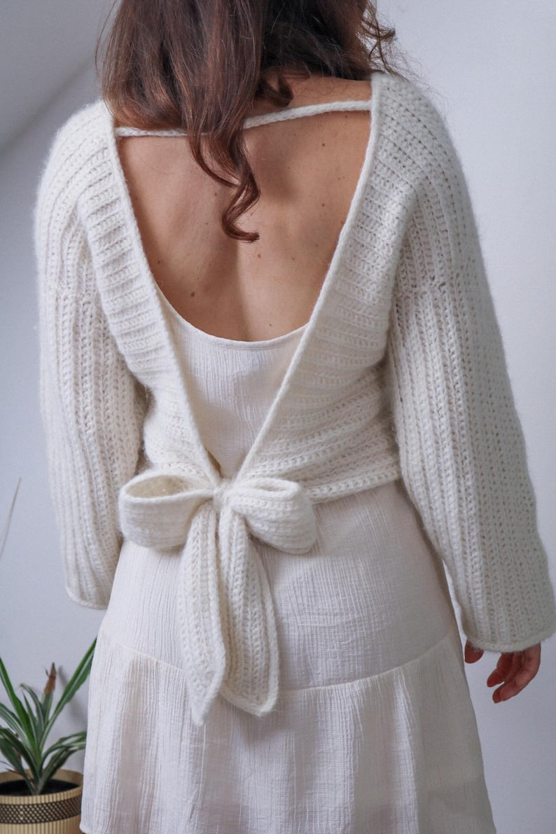 Bow Back Sweater Crochet Pattern