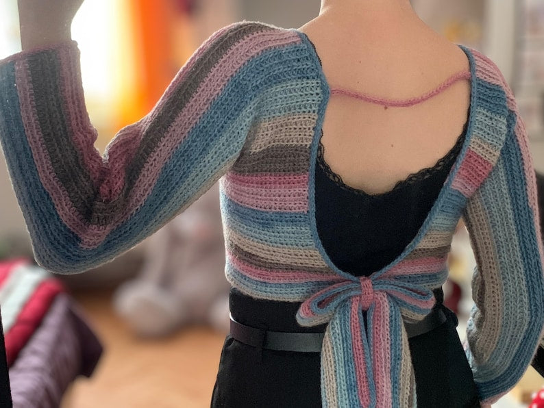 Bow Back Sweater Crochet Pattern