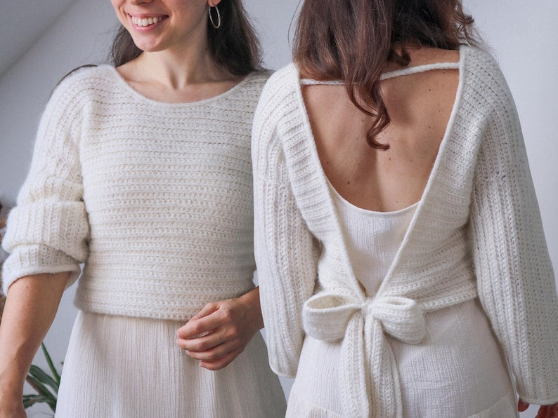 Bow Back Sweater Crochet Pattern
