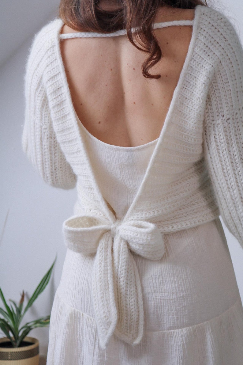 Bow Back Sweater Crochet Pattern
