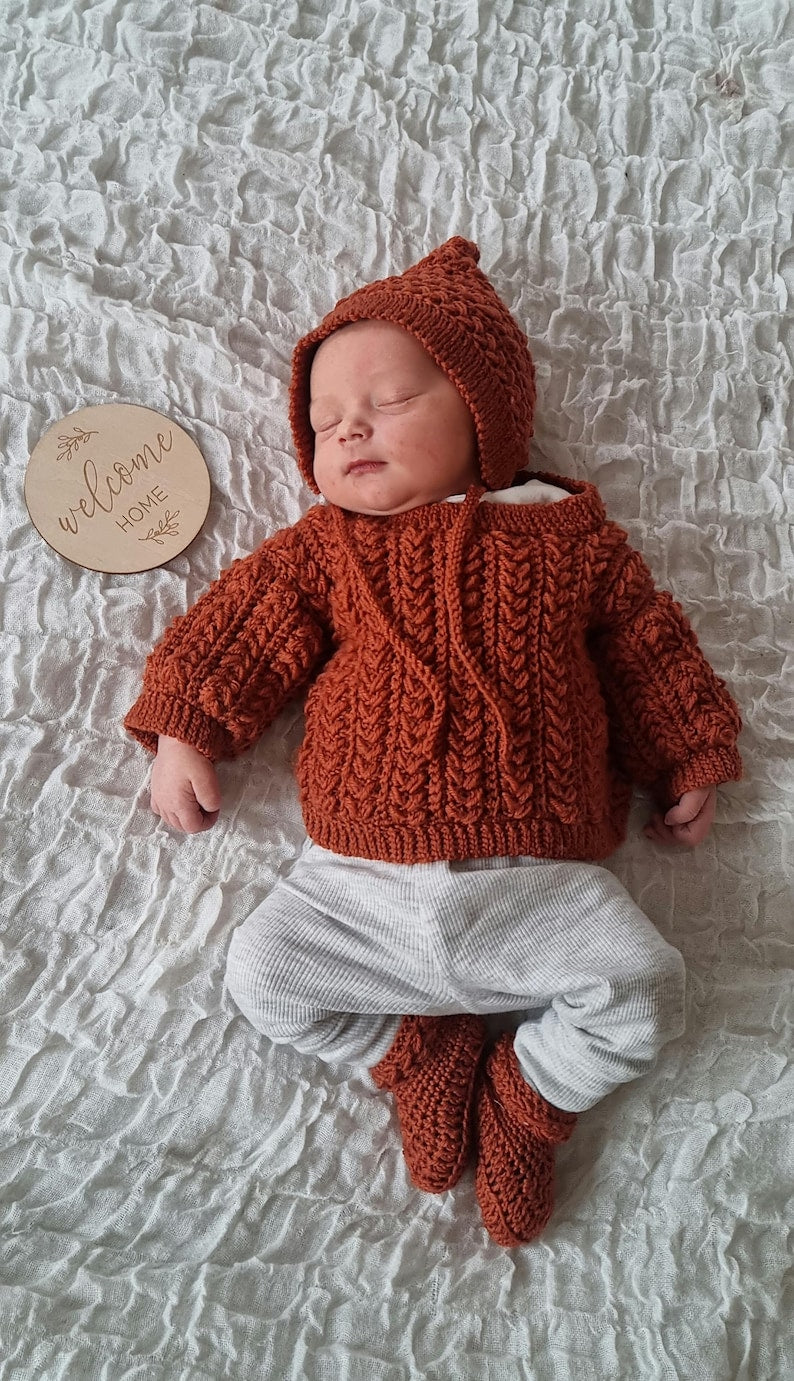 Baby Cable Sweater Crochet Pattern