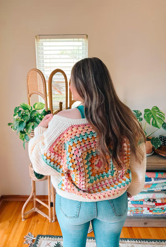 Granny Square Cardigan Crochet Pattern