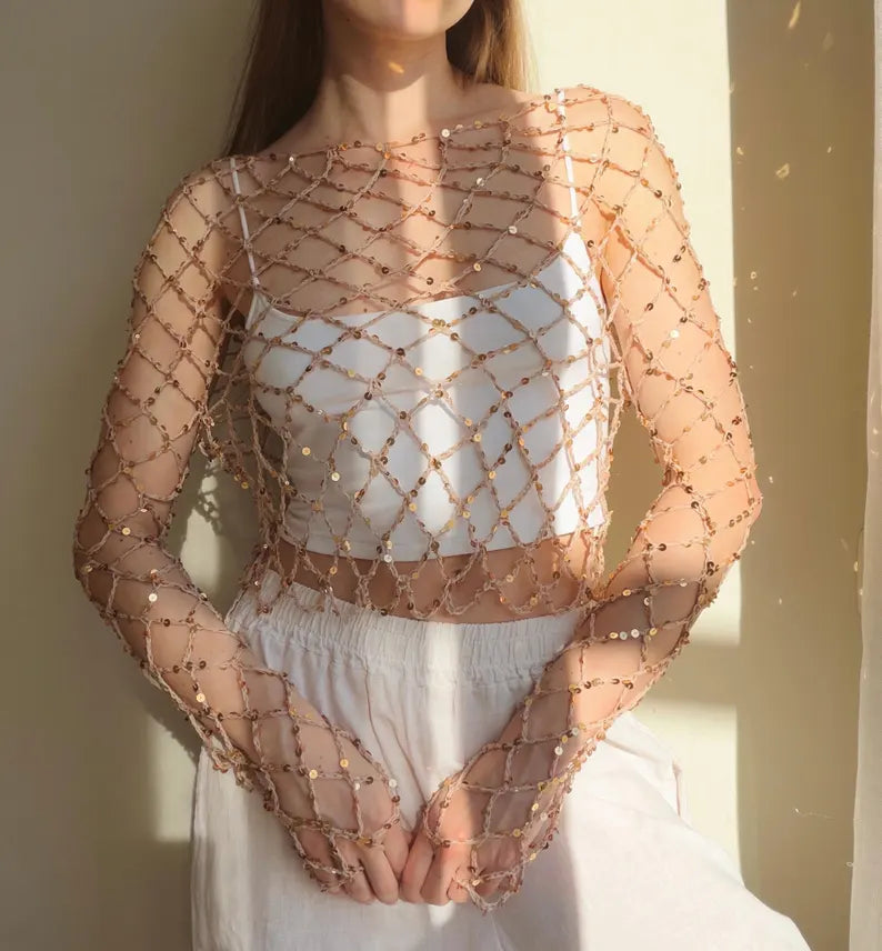 Sequin Mesh Top Crochet Pattern