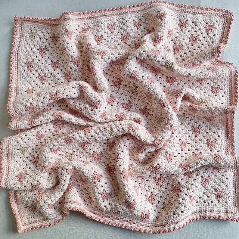 Heart Baby Blanket Crochet Pattern