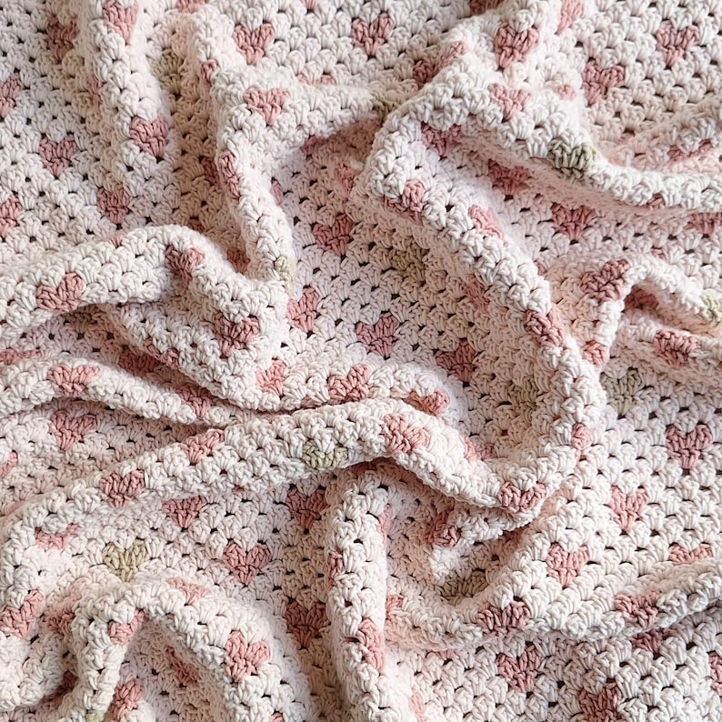 Heart Baby Blanket Crochet Pattern