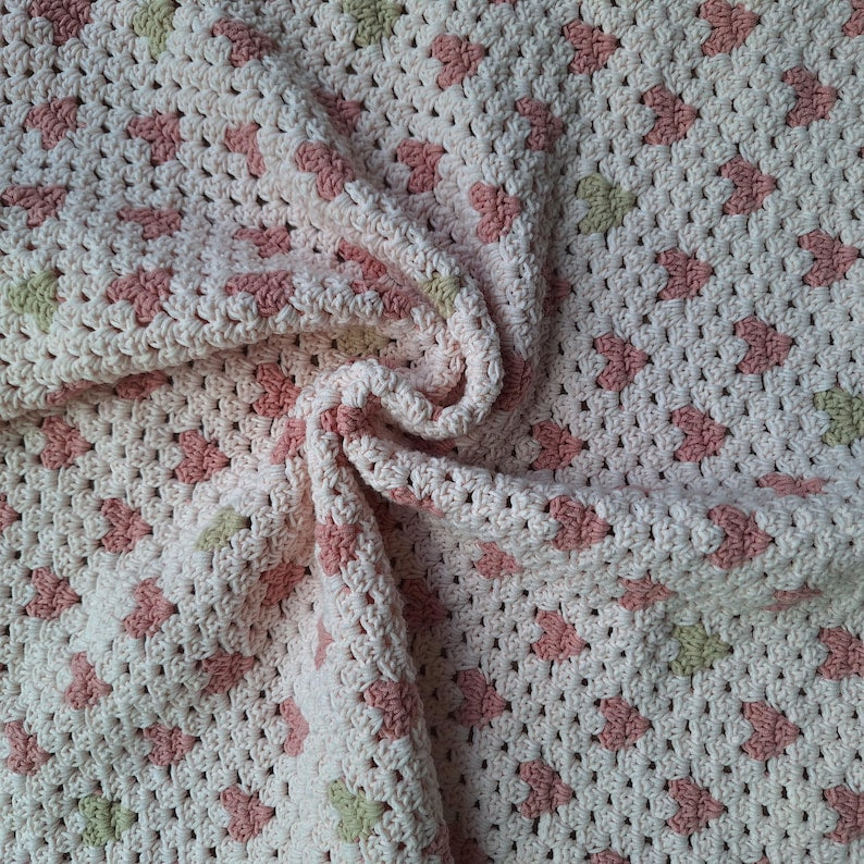 Heart Baby Blanket Crochet Pattern