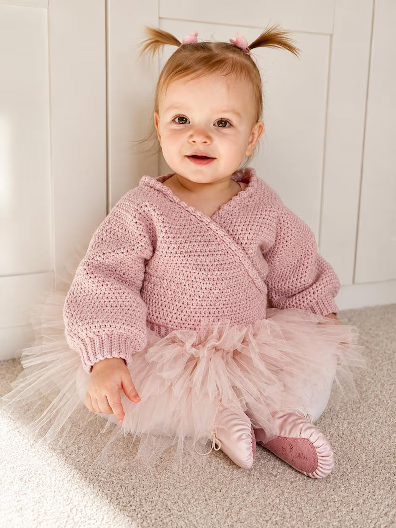Kids Ballet Cardigan Crochet Pattern