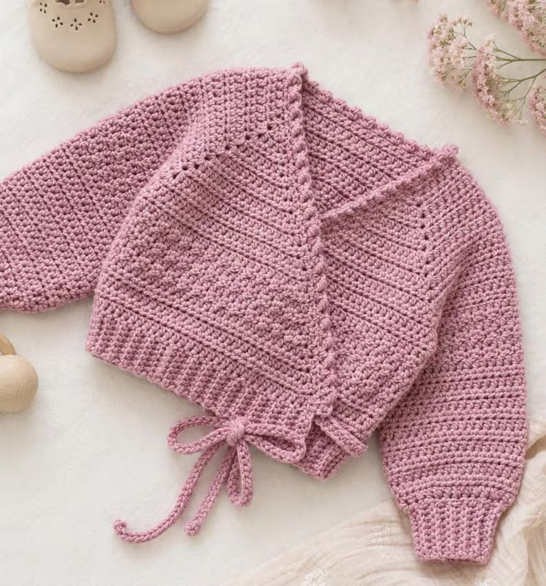 Kids Ballet Cardigan Crochet Pattern