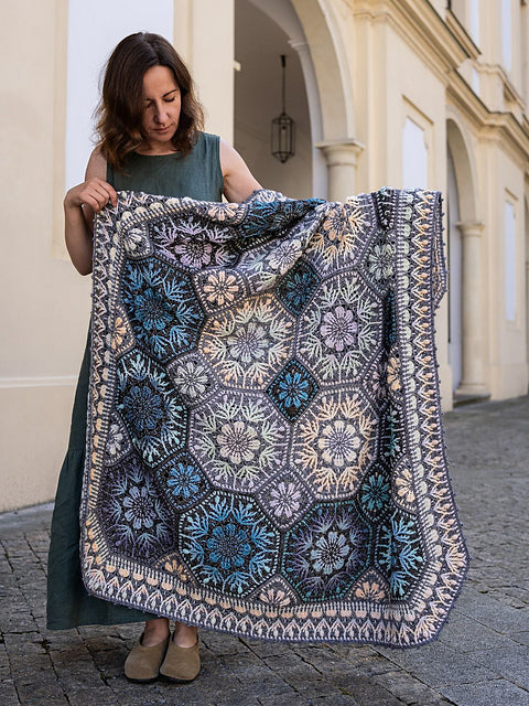 Floral Mosaic Blanket Crochet Pattern
