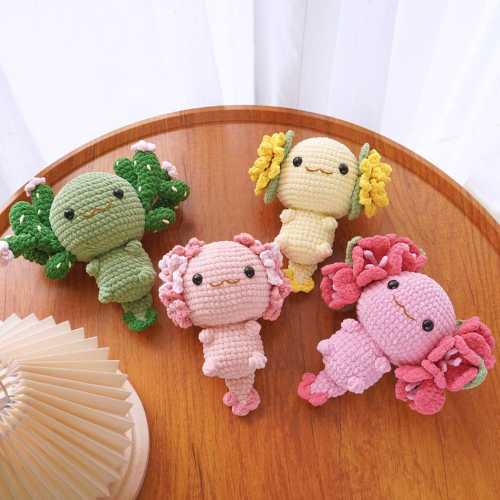Blooming Axolotls Crochet Pattern